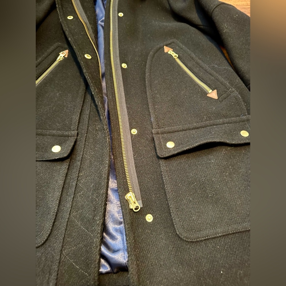 J. Crew | Chateau parka in Italian stadium-cloth wool | Black | EUC | Size 4 - Picture 5 of 7